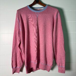 Stenstroms Cotton Cashmere Knit Sweater Pulloever Men's Size XXL Pink Blue